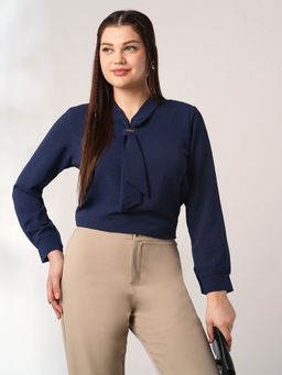 Globus - Women Navy Blue Solid Top