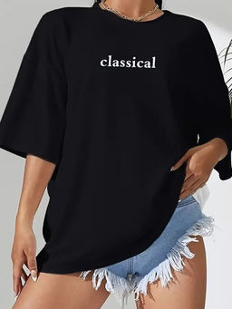 Outzidr - Black Graphic Printed Street Wear T-Shirt