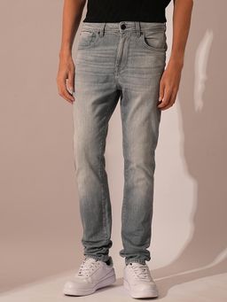 Selected - Light Grey Low Rise Washed Slim Fit Jeans