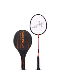 Vector X - Vxb 7022 Badminton Racquet Aluminium Head and Steel Shaft With 3/4Th Cover - Orange Black