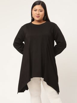 theRebelinme - Plus Size Womens Black Knitted Winter Top
