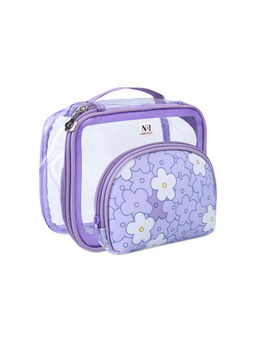 NFI Essentials - Set of 2 Flower Print Makeup Bag - Purple