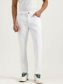 United Colors of Benetton - White Solid Straight Jeans