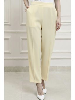 AAREIN - Yellow Solid Straight Fit Trouser