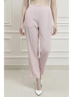 AAREIN - Pink Solid Straight Fit Trouser