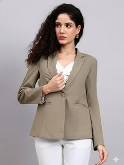 Powersutra - Women Stretch-Fit Pastel Fern Green Blazer