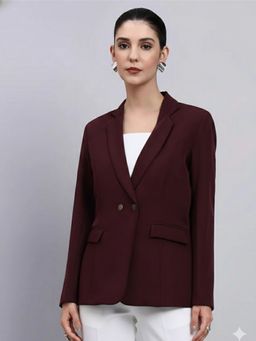 Powersutra - Burgundy Blazer with Oxidized Buttons