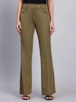Powersutra - Women Tailored Willow Green Wide Trouser