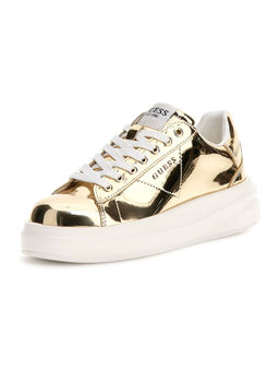 Guess - Women Elbina Solid Lace Up Low Top Gold Sneakers