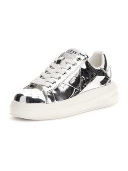 Guess - Women Elbina Solid Lace Up Low Top Silver Sneakers