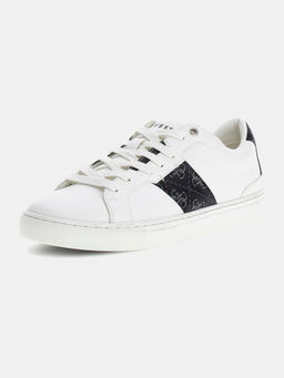 Guess - Men Todi Monogram Lace Up Low Top White Sneakers