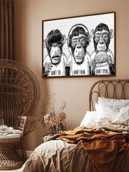 The Art House - Abstract Painting Black and White (40X30 Inches)