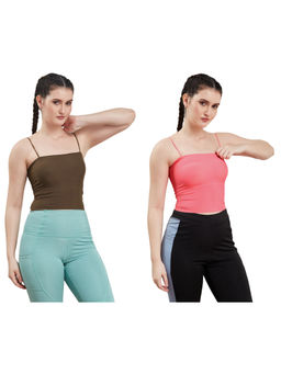 G Heist - Multi-Color Assorted Lightly Padded Sports Bra (Pack Of 2)