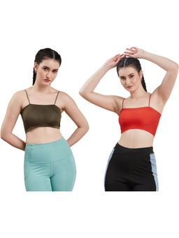 G Heist - Multi-Color Assorted Lightly Padded Sports Bra (Pack Of 2)
