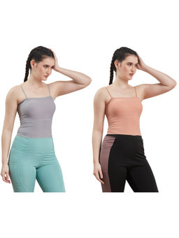 G Heist - Multi-Color Assorted Lightly Padded Sports Bra (Pack Of 2)