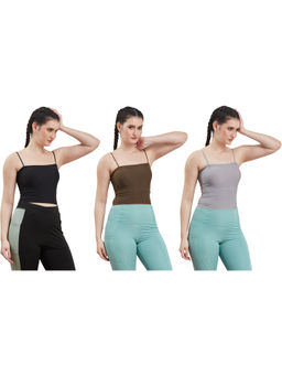 G Heist - Multi-Color Assorted Lightly Padded Sports Bra (Pack Of 3)