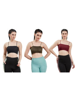 G Heist - Multi-Color Assorted Lightly Padded Sports Bra (Pack Of 3)