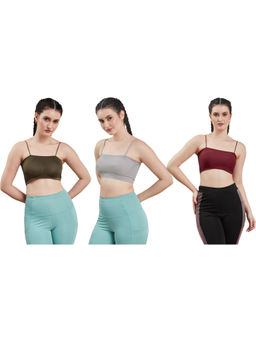 G Heist - Multi-Color Assorted Lightly Padded Sports Bra (Pack Of 3)