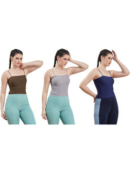 G Heist - Multi-Color Assorted Lightly Padded Sports Bra (Pack Of 3)