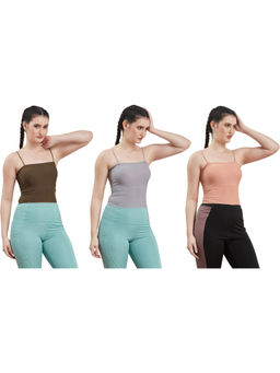 G Heist - Multi-Color Assorted Lightly Padded Sports Bra (Pack Of 3)