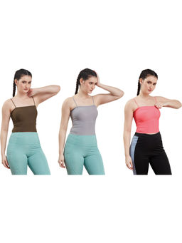 G Heist - Multi-Color Assorted Lightly Padded Sports Bra (Pack Of 3)