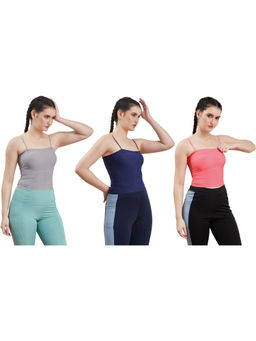 G Heist - Multi-Color Assorted Lightly Padded Sports Bra (Pack Of 3)
