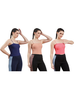 G Heist - Multi-Color Assorted Lightly Padded Sports Bra (Pack Of 3)