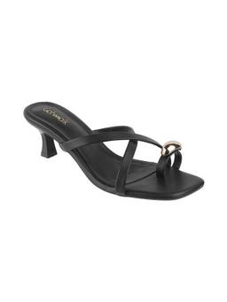 Catwalk - Women CROSS-STRAP Solids Sandals Heels - Black