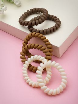 OOMPH - Multi Elastic Non Tangle Rubber Band Ponytail Holder- Set of 6