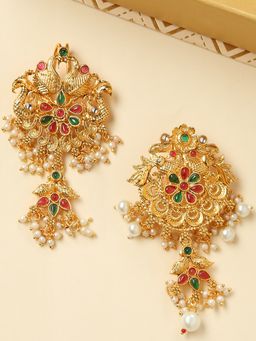 OOMPH - Multi-Color Stones Ethnic Hair Bun Pin - Set of 2