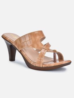 VALIOSAA - Brown Textured Heels