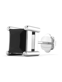ORIONZ - Black Princess Solitaire Men's Stud Earring - White