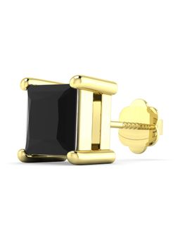 ORIONZ - Black Princess Solitaire Men's Stud Earring - Yellow