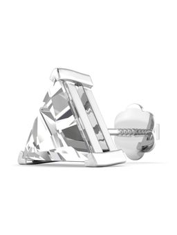 ORIONZ - Triangle Solitaire CZ Stud Earring For Him - White