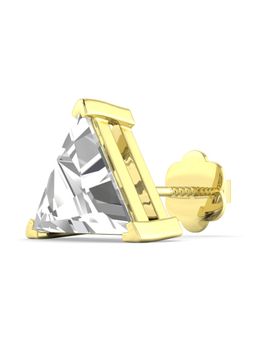 ORIONZ - Triangle Solitaire CZ Stud Earring For Him - Yellow