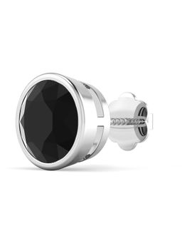 ORIONZ - Black Brilliant Bezel Men's Stud Earring - White