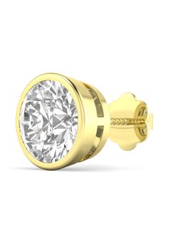 ORIONZ - Brilliant Bezel Men's Stud Earring - Yellow