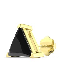 ORIONZ - Black Triangle Solitaire Men's Stud Earring - Yellow