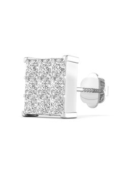 ORIONZ - 9 Square Matrix Stud Earring for Men - White