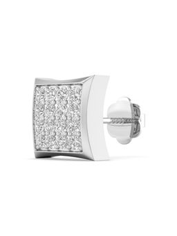 ORIONZ - Radiant Kite Shaped Stud Earring for Men - White