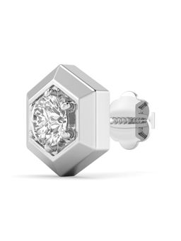 ORIONZ - Hexadic Bezel Men's Stud Earring - White