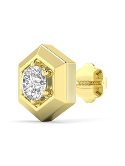 ORIONZ - Hexadic Bezel Men's Stud Earring - Yellow