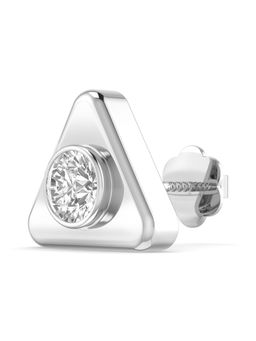 ORIONZ - Triad Bezel Men's Stud Earring - White