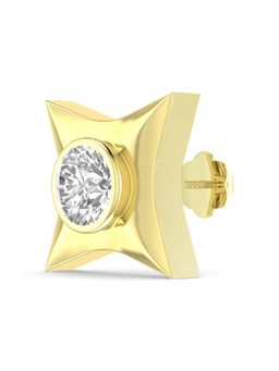 ORIONZ - Concaved Quad Bezel Men's Stud Earring - Yellow