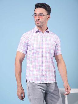 CRIMSOUNE CLUB - Men Pink Checked Shirt