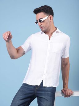 CRIMSOUNE CLUB - Men Solid White Shirt