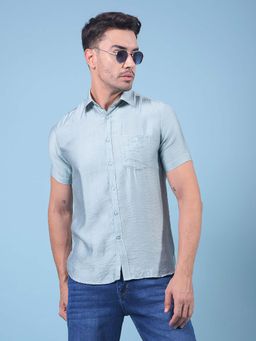 CRIMSOUNE CLUB - Men Solid Blue Shirt