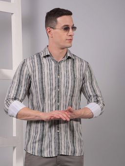 CRIMSOUNE CLUB - Men Grey Printed Shirt