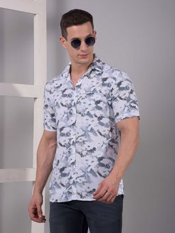 CRIMSOUNE CLUB - Men Multicolor Printed Linen Shirt