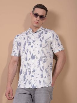 CRIMSOUNE CLUB - Men Purple Printed Shirt